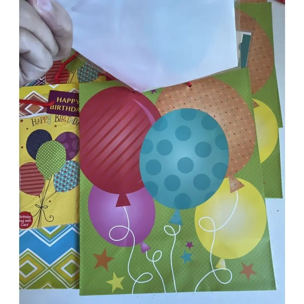 Lot 12 Happy Birthday Gift Bag Set with Greeting Card New Celebrate Holiday Wrap